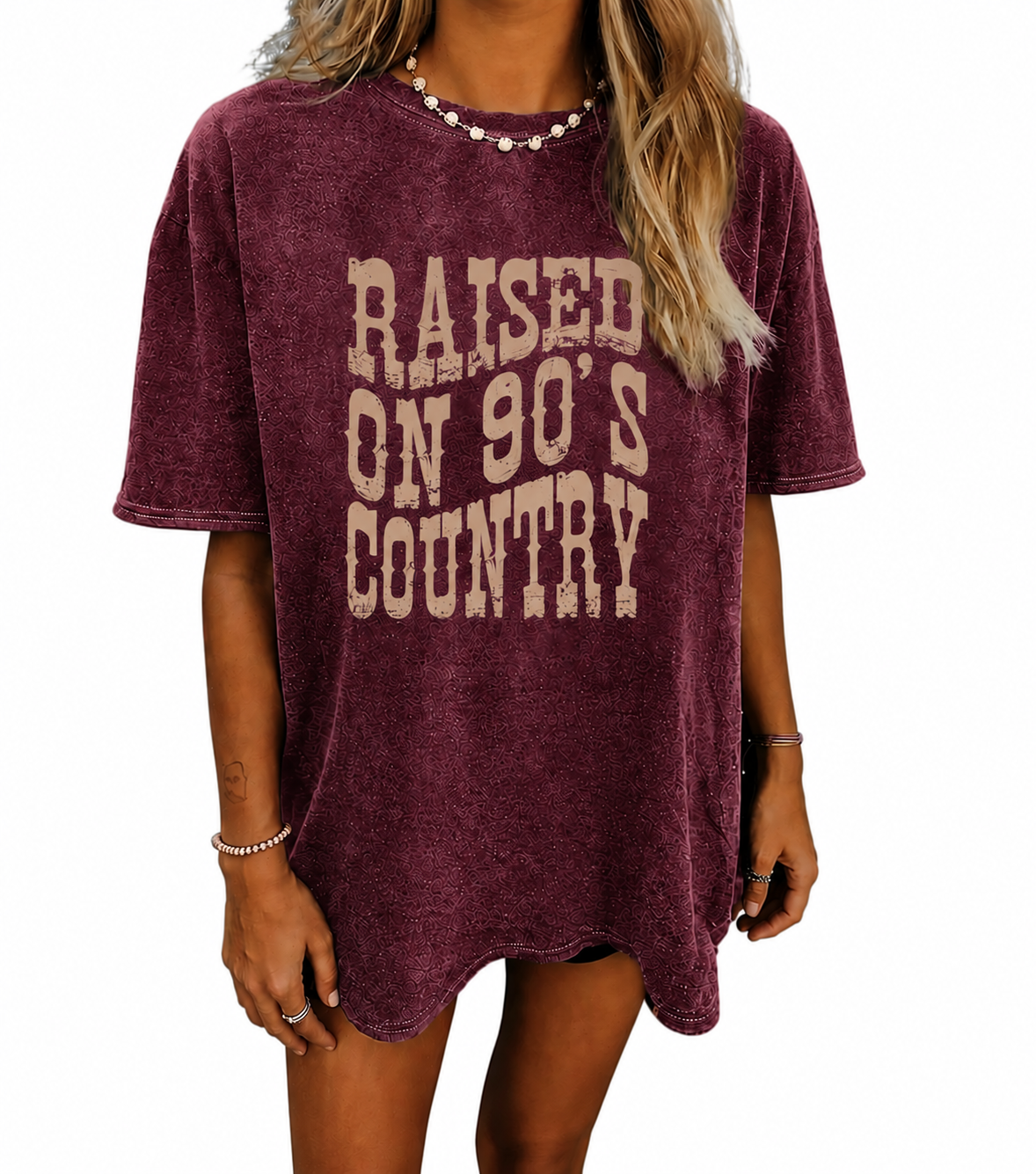 Raised On 90’s Country Vintage Oversized Graphic Tee