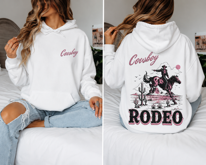 Cowboy Rodeo Oversized Hoodie Women’s Western Graphic Sweatshirt Country Style Pullover
