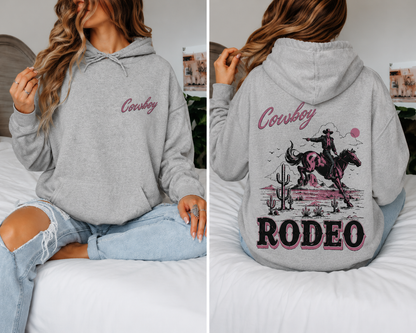 Cowboy Rodeo Oversized Hoodie Women’s Western Graphic Sweatshirt Country Style Pullover