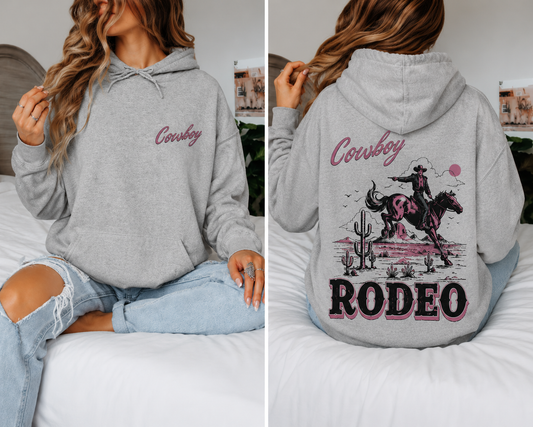 Cowboy Rodeo Oversized Hoodie Women’s Western Graphic Sweatshirt Country Style Pullover