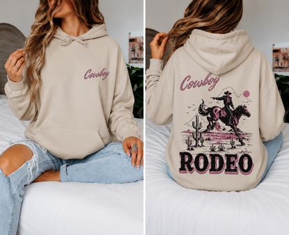 Cowboy Rodeo Oversized Hoodie Women’s Western Graphic Sweatshirt Country Style Pullover