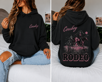 Cowboy Rodeo Oversized Hoodie Women’s Western Graphic Sweatshirt Country Style Pullover