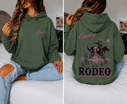 Cowboy Rodeo Oversized Hoodie Women’s Western Graphic Sweatshirt Country Style Pullover