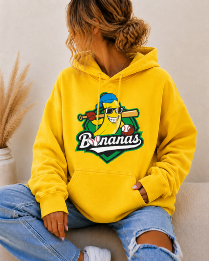 Bananas Oversized Hoodie Women’s Funny Baseball Graphic Sweatshirt Casual Streetwear Pullover
