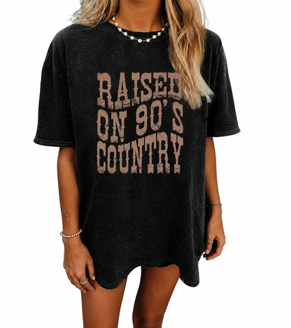 Raised On 90’s Country Vintage Oversized Graphic Tee