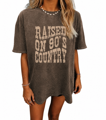 Raised On 90’s Country Vintage Oversized Graphic Tee