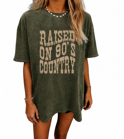 Raised On 90’s Country Vintage Oversized Graphic Tee