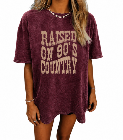 Raised On 90’s Country Vintage Oversized Graphic Tee