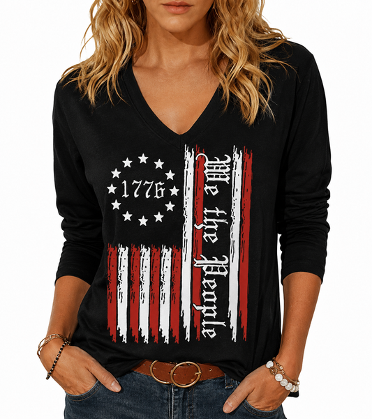 We The People 1776 Patriotic Vintage Long Sleeve Shirt